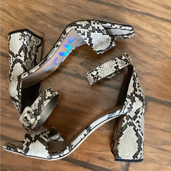 Sam Edelman Sandal’s Snakeskin Faux Leather in Size 8.5 - Picture 6 of 9